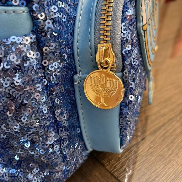 Loungefly Disney Mickey Hanukkah Menorah Sequin Mini Backpack main image 16